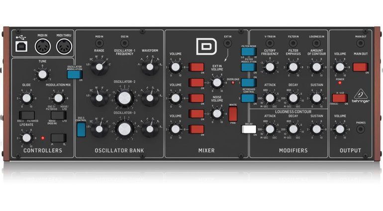 Behringer D-Synth Minimoog Clone Front