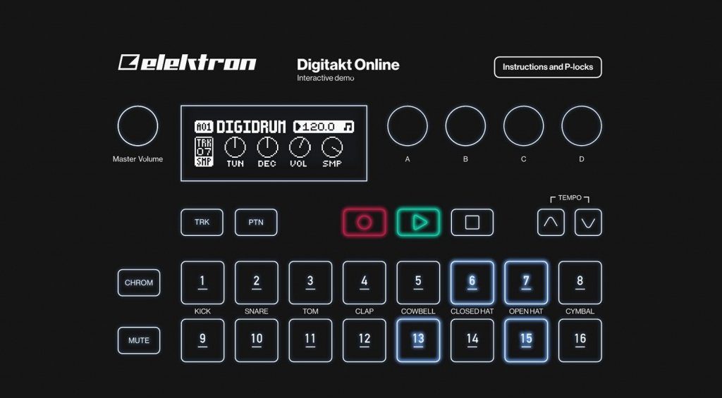 Elektron Digitakt 2 OverbridgeVersionen und interaktive OnlineDemo