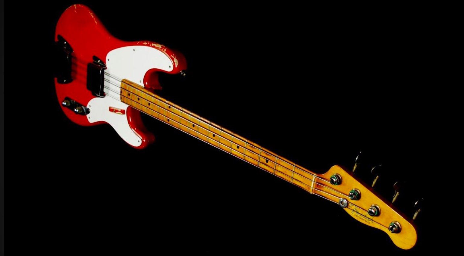 Fender 1955 Precision Bass Fullerton Red Front Slant andersrum
