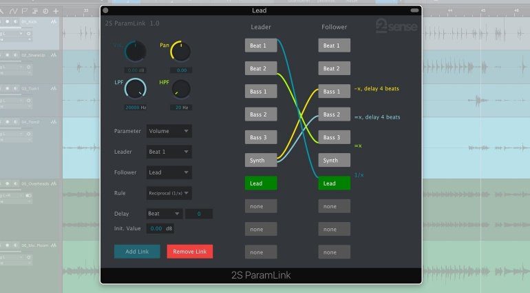 2nd Sense Audio ParamLink Plug-in Effekt GUI Studio One