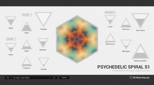 G-Sonique Psychedelic Spiral S1 Modulation Plug-in GUI