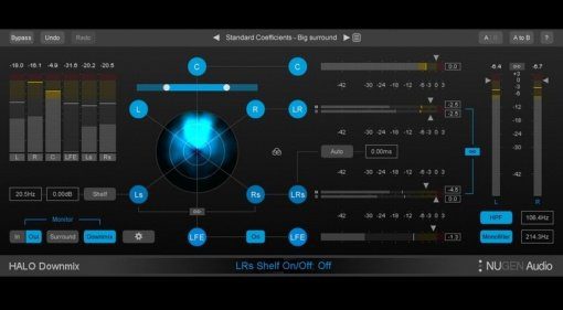 Nugen Audio Halo Downmix Surround Stereo Plug-in VST GUI