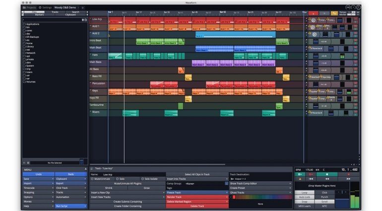 Tracktion Waveform DAW Editor Mixer