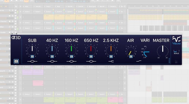 Volko Audio Q3D Equalizer EQ Plug-in GUI Bitwig Studio 2