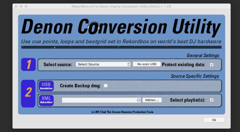 Denon Conversion Utility Screenshot