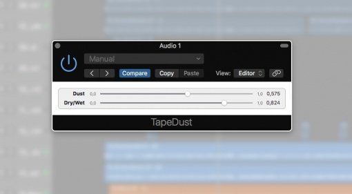 Airwindows TapeDust Plug-in Effekt GUI Logic X