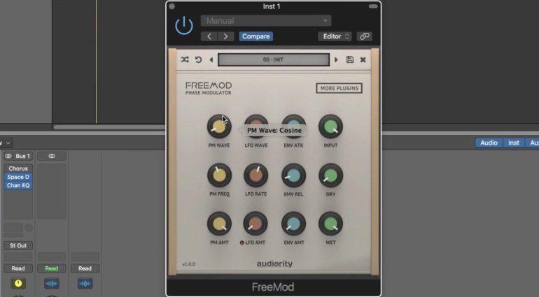 Audiority FreeMod Phase Modulator Plug-in GUI Logic