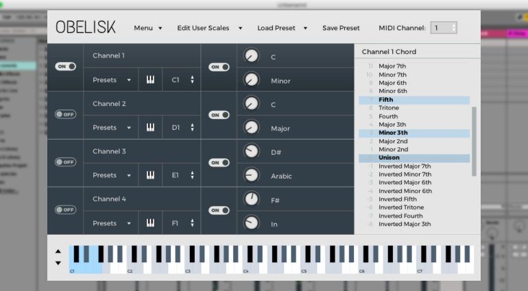 FrozenPlain Obelisk - MIDI Harmoniser als VST Plug-in