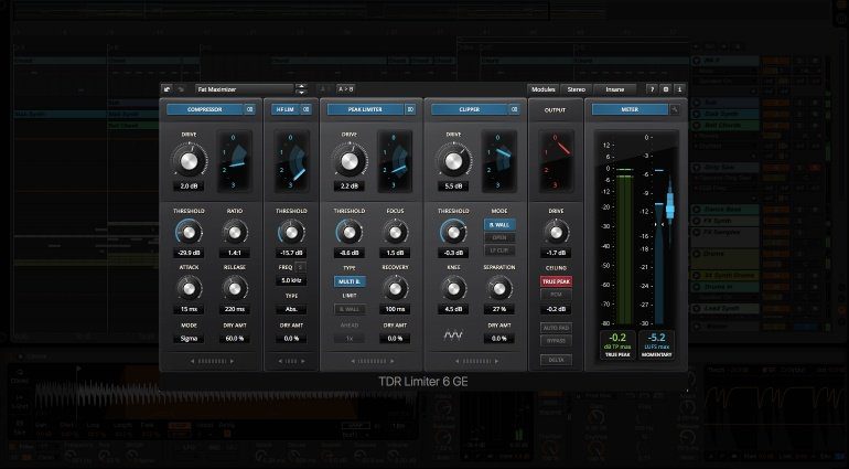 Tokyo Dawn Labs Limiter 6 Gentlemens Edition GUI Ableton Live 9