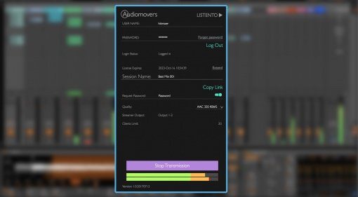 Audiomovers Listento Plug-in GUI Live 9