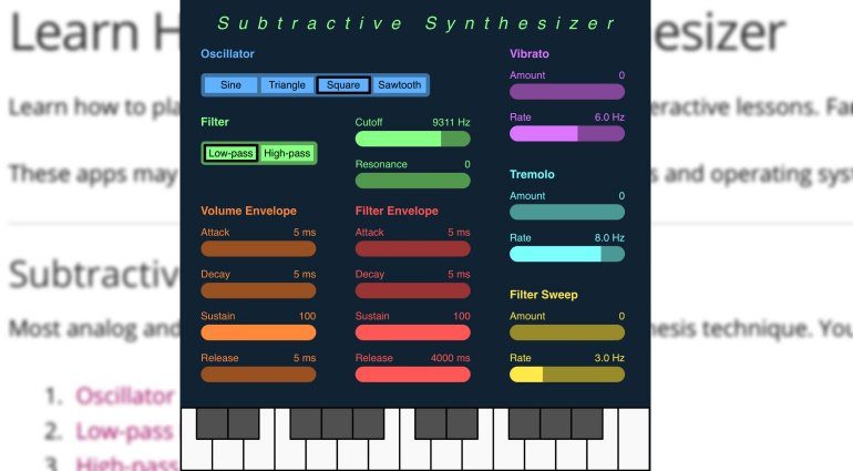 Ab in die Schule - Electric Telepathy zeigt kostenlos subtraktive Synthese