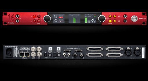 Focusrite Red 16Line Thunderbolt Dante Interface Front Back