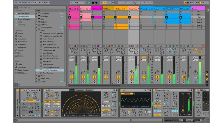 Ableton Live 10 Mixer Effects GUI