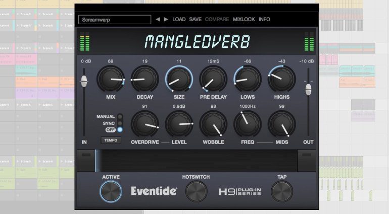 Eventide H9 MangledVerb Reverb Overdrive PLug-in GUI Bitwig Teaser