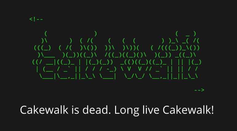 Cakewalk BandLab Technologies Announcement