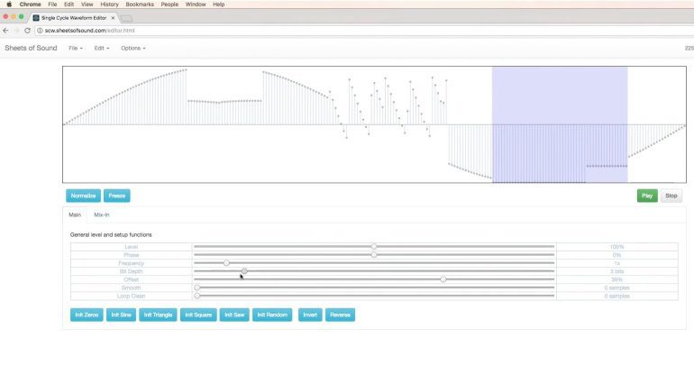 Sound im Browser malen mit Sheets of Sound SCW Editor - kostenlos!