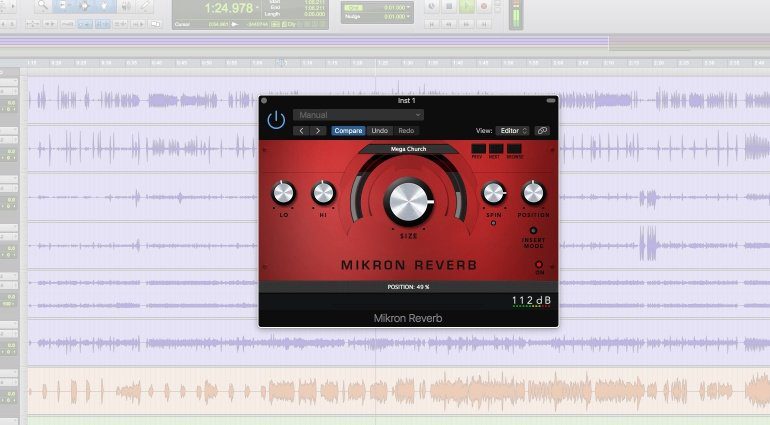 112DB Mikron Reverb Plug-in GUI