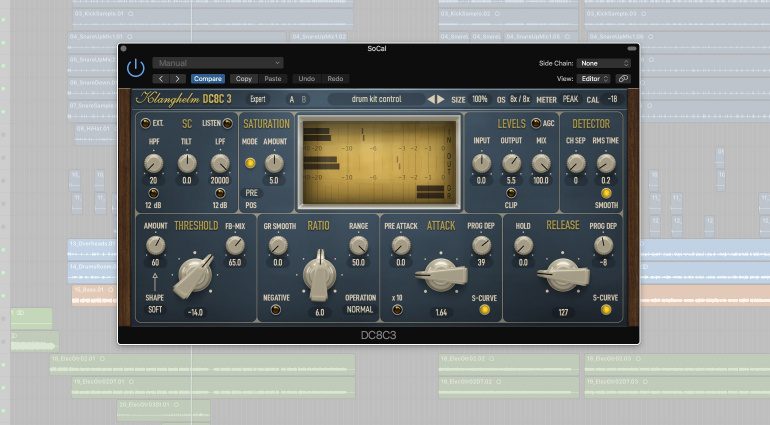 Klanghelm DC8C 3 Kompressor Plug-in GUI Teaser Logic X