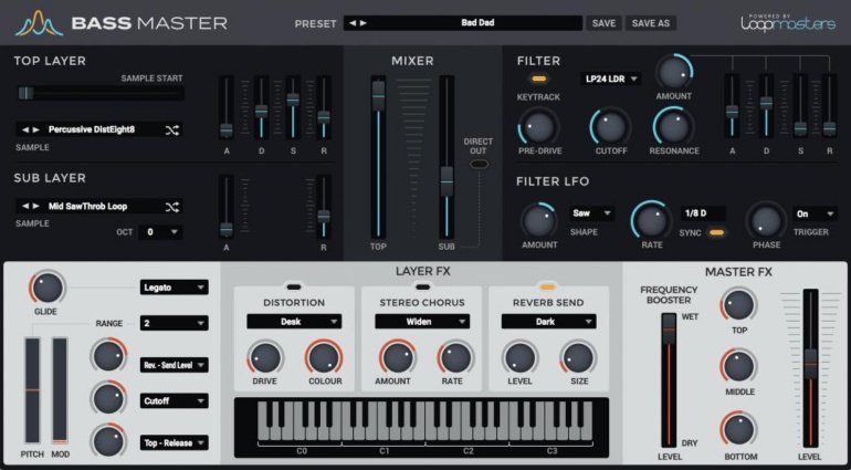 Loopmasters präsentiert mit Bass Master einen Software-Synthesizer