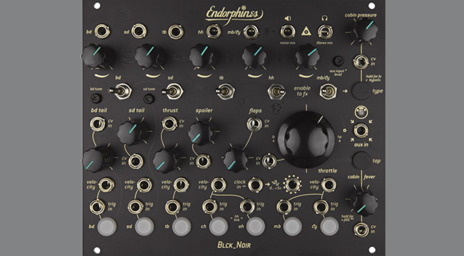 Endorphin.es Analog-Drums CR-78 in einem Eurorack-Modul Blck Noir