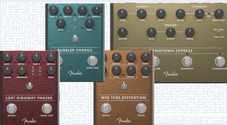 Fender Effektpedale NAMM 2019 MTG Distortion Phaser Chorus Downtown Express