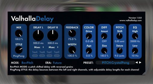 ValhallaDSP ValhallaDelay - ab sofort Verfügbar!