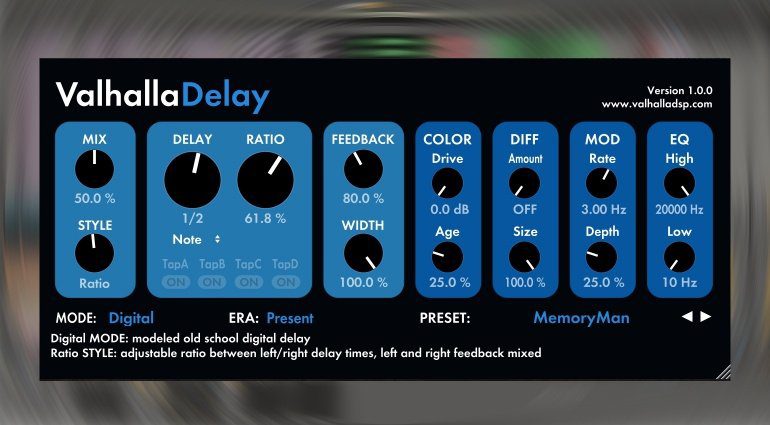 ValhallaDSP ValhallaDelay - ab sofort Verfügbar!