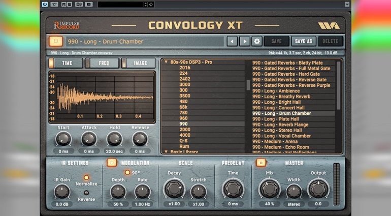 Impulse Record Convology XT Convolution Reverb kommt mit kostenlosem Plug-in