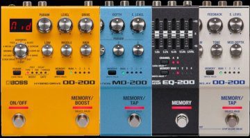 Boss OD-200 MD-200 DD-200 EQ-200 Effekt Pedal 200 Series Teaser