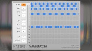 HoRNet HATEFISh RhyGenerator - das Euclidean Rhythm Generator Plug-in