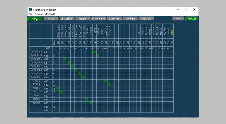 CB Electronics XPatch-32 Software Matrix