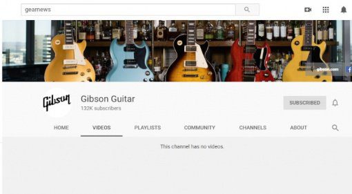 Gibson Youtube Kanal Videos geloescht