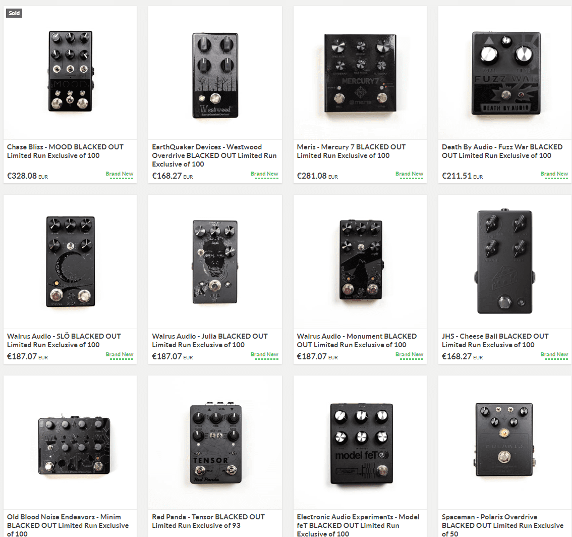 Blacked Out effekt pedale reverb store screenshot