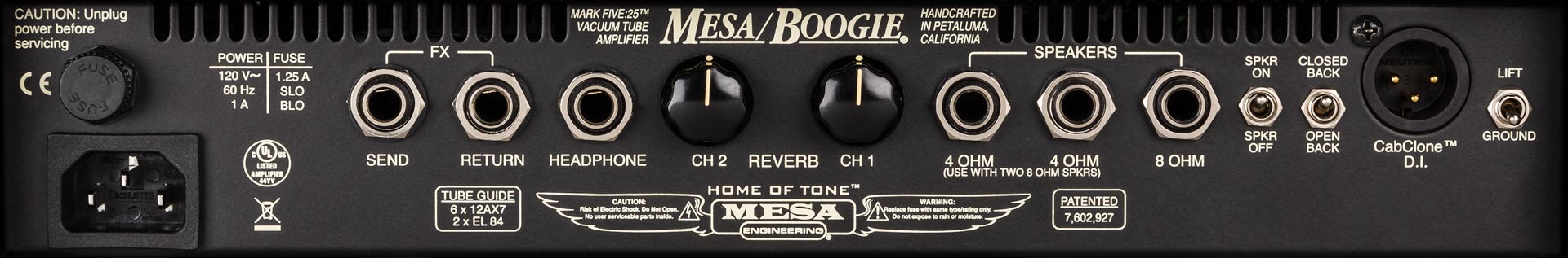 Mesa Boogie Mark Five 25 1x10 Combo Rear Panel