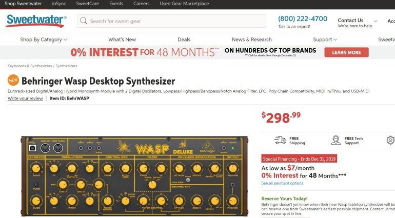 Sweetwater Leak: Behringer Wasp Deluxe Synthesizer kommt bald!
