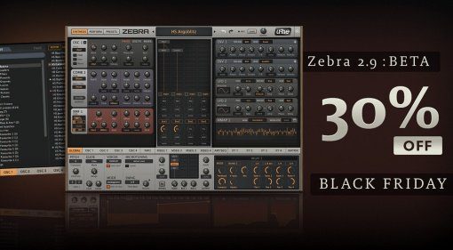 U-He Zebra 2.9 Synthesizer mit neue Funktionen und Black Friday Rabatt!