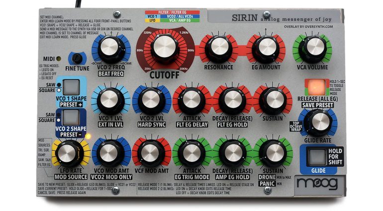 Oversynth Overlays für Moog Minitaur und Sirin