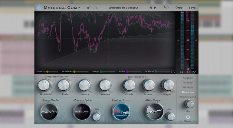 VoosteQ Material Comp: ein Kompressor mit Saturation und dem perfekten Glue