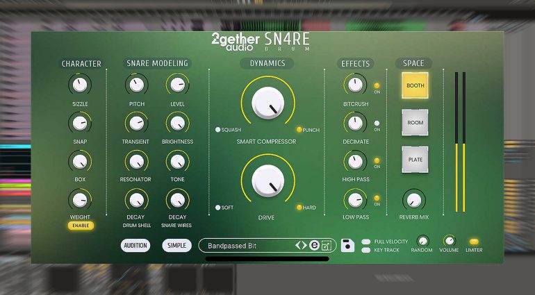 2getheraudio Sn4re: das günstige Snare Drum Synthesizer Plug-in