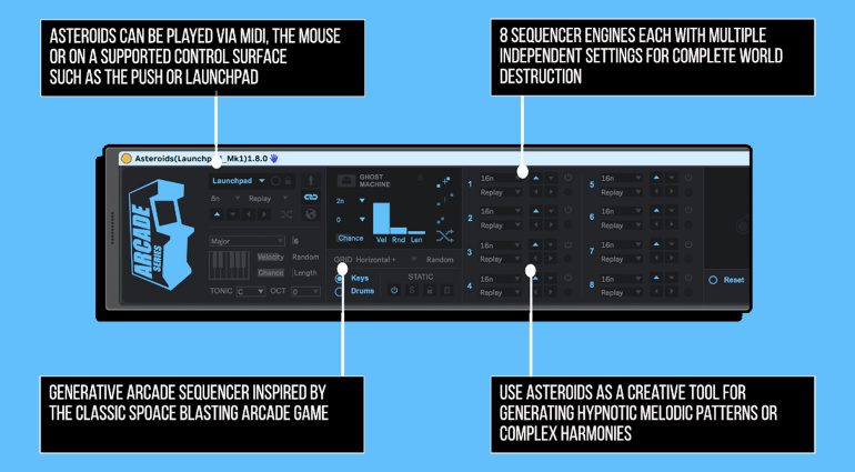 Isontonik Studios Asteroids: Generativer Sequencer für ein paar Tage kostenlos