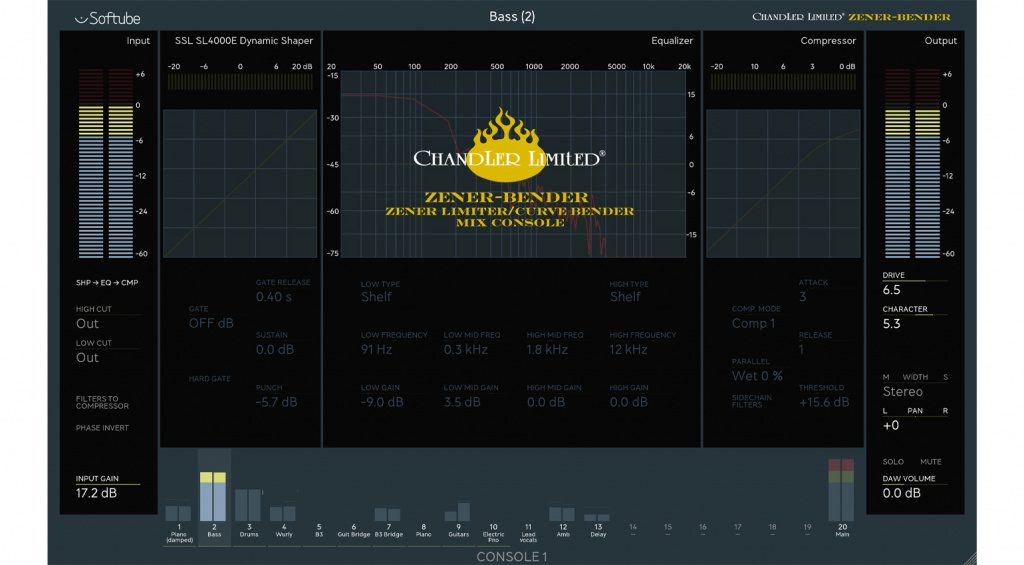 Softube Chandler Limited Zener Bender Channelstrip für Console 1