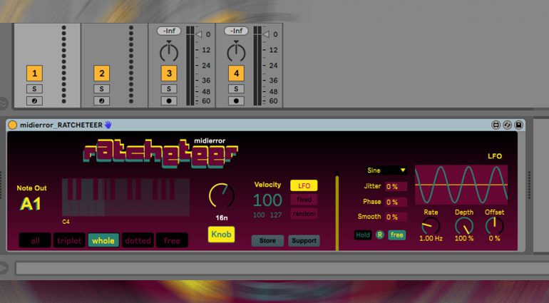 midierror RATCHETEER: halbautomatischer MIDI-Pattern-Generator für Ableton Live