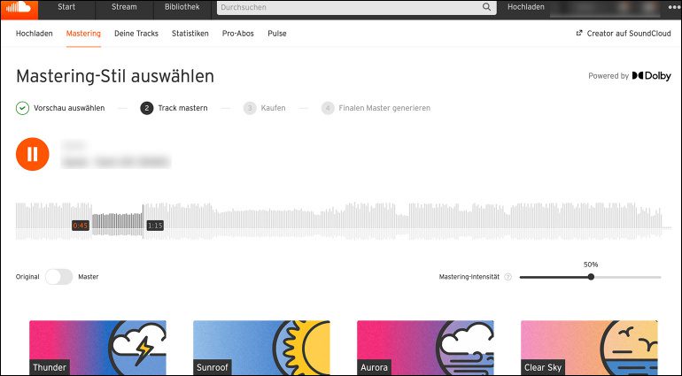 Soundcloud mastert ab sofort eure Songs online!