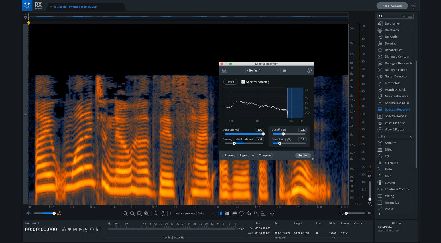 iZotope RX 8 Spectral Recovery