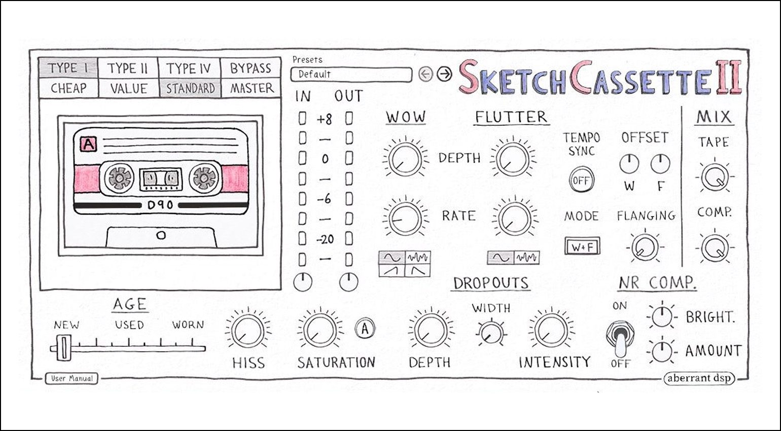 Aberrant DSP Sketch Cassette II: Tape-Emulation hoch 2!