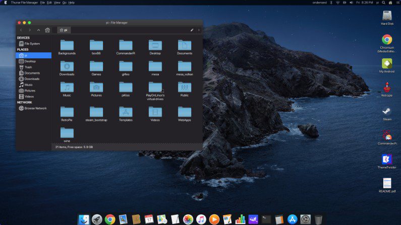 TwisterOS Linux macOS Dark Look