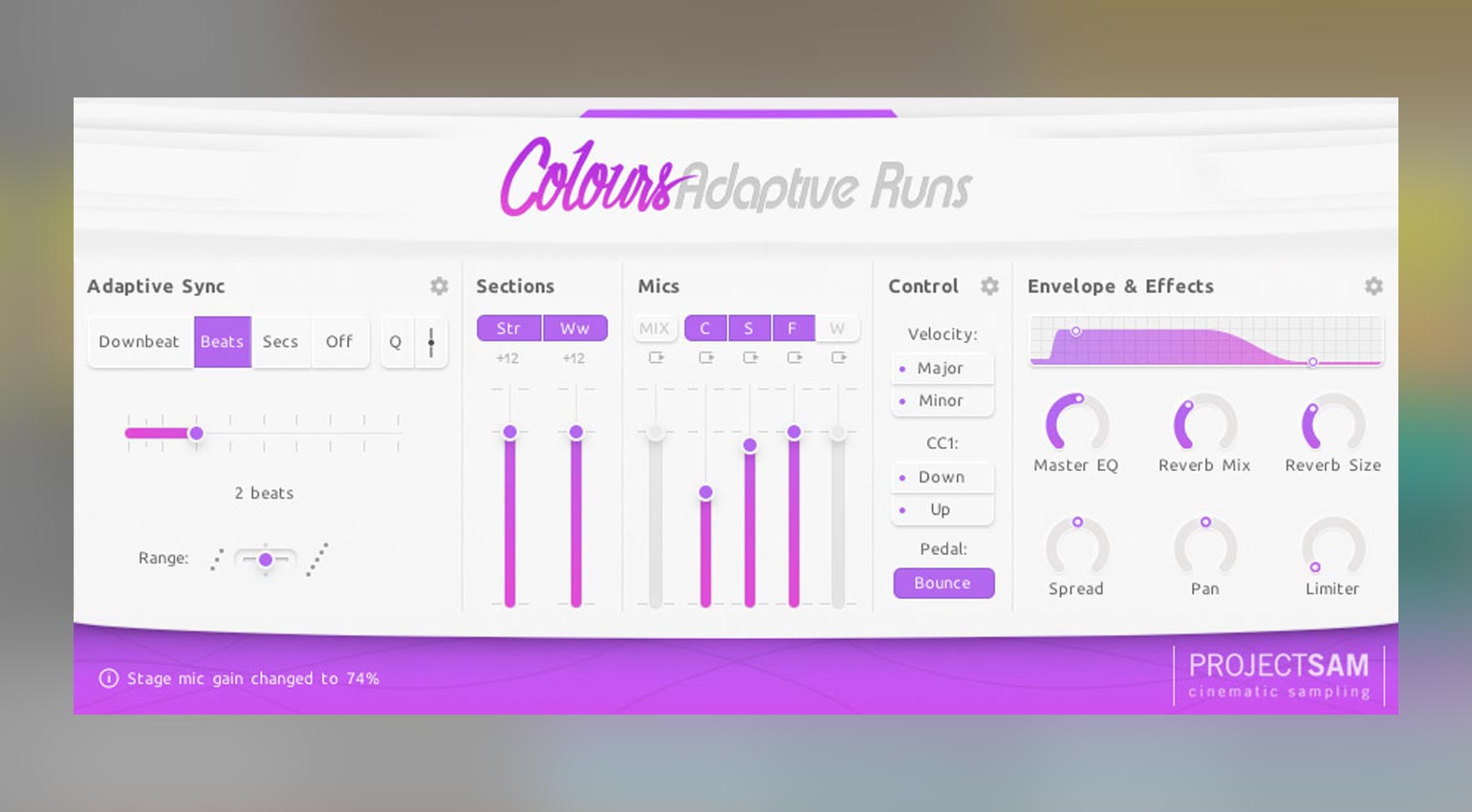 ProjectSAM Colours: Adaptive Runs