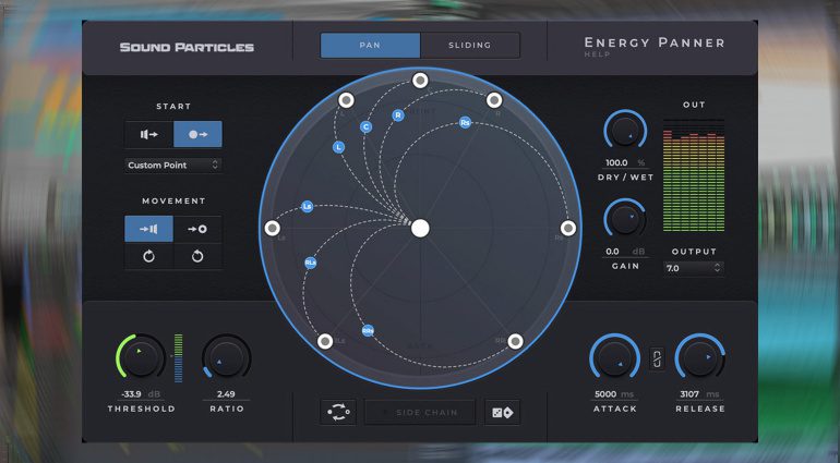 Sound Particles Energy Panner: Dynamikgesteuertes Panning-Effekt-Plug-in