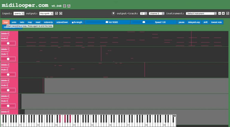 MidiLooper: Ein kostenloser webbasierter MIDI Looper