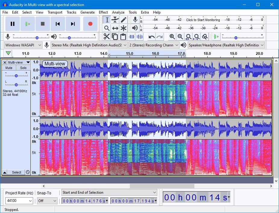 Audacity Audio Spectral Editor